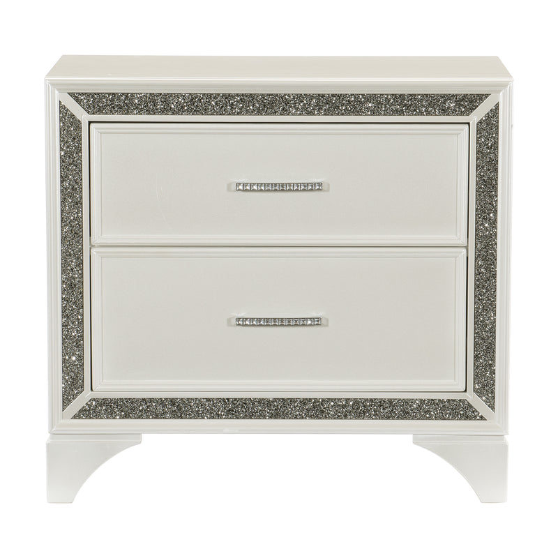 Salon Nightstand in Gold/Silver/Champagne/White - 1572W-4