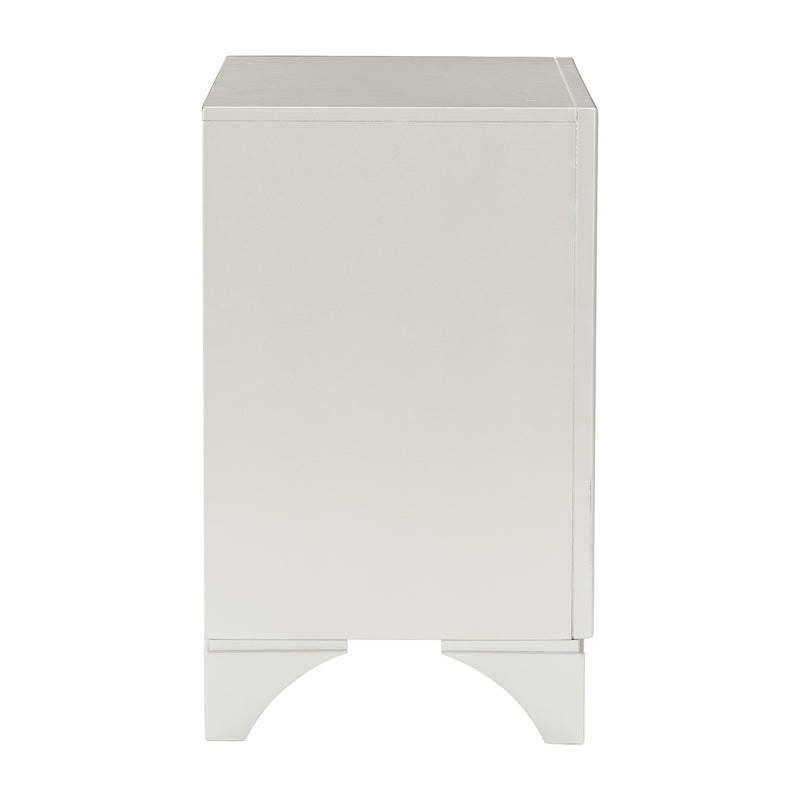Salon Nightstand in Gold/Silver/Champagne/White - 1572W-4