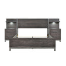 Zephyr 5pc Set Queen Wall Bed (QB+2NS+2NS-P) in Gray - 1577DG-1WB