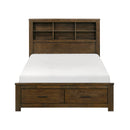Sullivan Queen Platform Bed with Footboard Storage in Brown - 1592-1