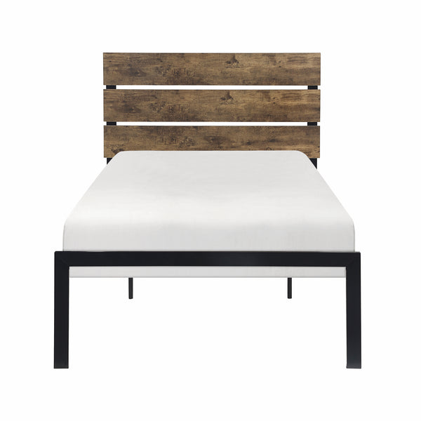 Marshall Twin Platform Bed in Black/Brown - 1611T-1