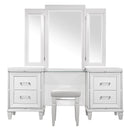 Tamsin (3) Vanity Dresser with Mirror in White/Transparent - 1616W-15*