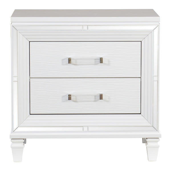 Tamsin Nightstand in White/Transparent - 1616W-4