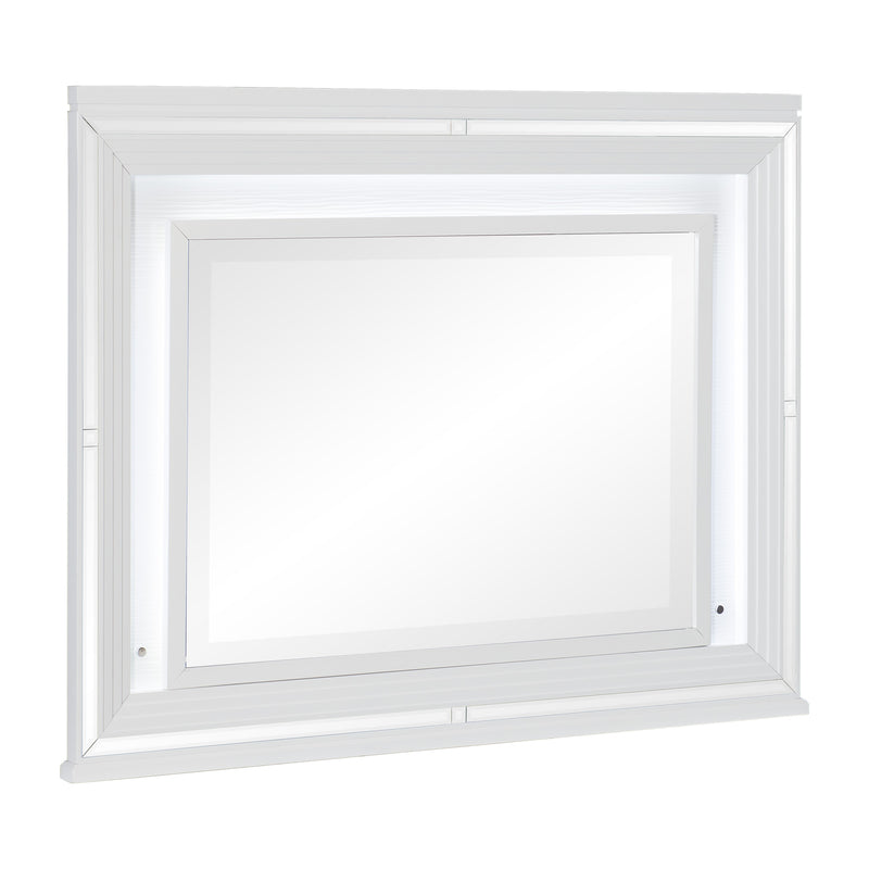 Tamsin Mirror in White/Transparent - 1616W-6