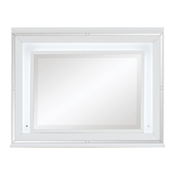 Tamsin Mirror in White/Transparent - 1616W-6