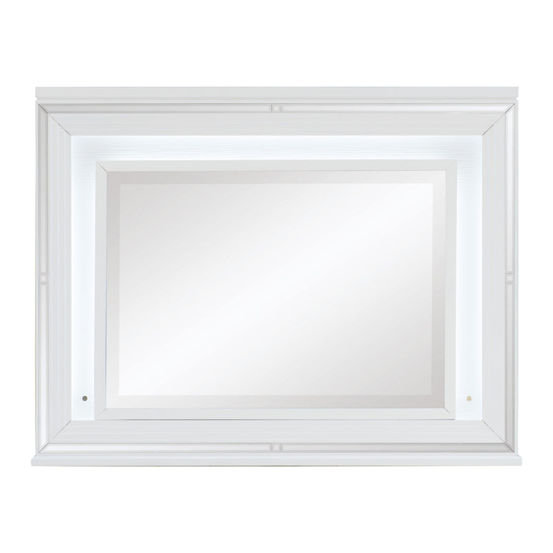 Tamsin Mirror in White/Transparent - 1616W-6