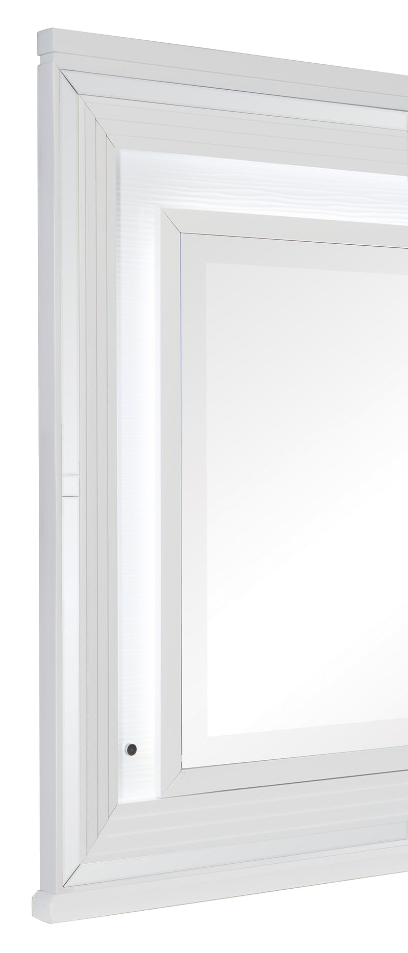 Tamsin Mirror in White/Transparent - 1616W-6