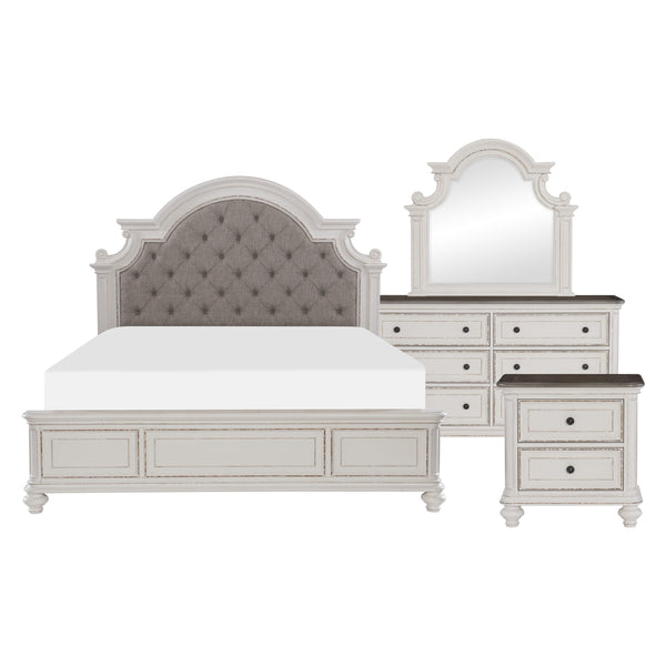Baylesford 4pc Set (QB+NS+DR+MR) in White - 1624W-1*4