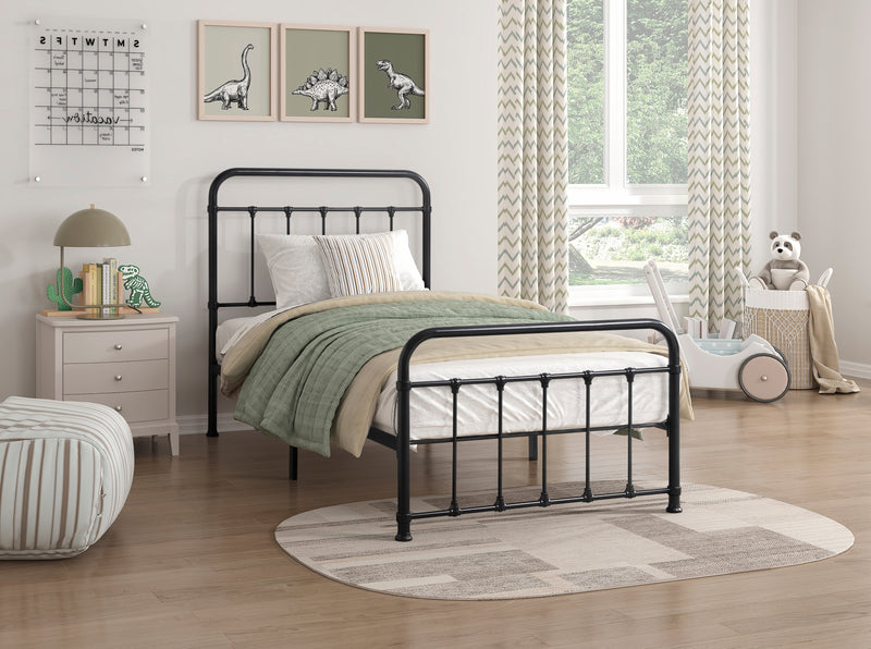 Fawn Twin Platform Bed in Black - 1628T-1