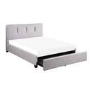 Aitana Full Platform Bed with Storage Drawer in Gray - 1632F-1DW