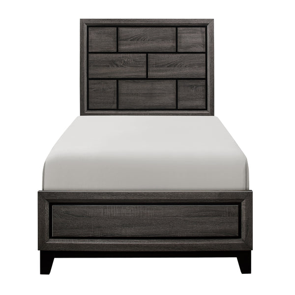 Davi Twin Bed in Gray - 1645T-1
