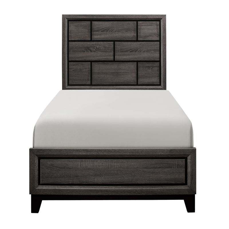 Davi Twin Bed in Gray - 1645T-1