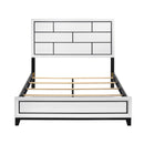 Davi Queen Bed in Black/White - 1645WH-1