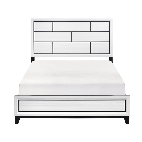 Davi Eastern King Bed in Black/White - 1645WHK-1EK