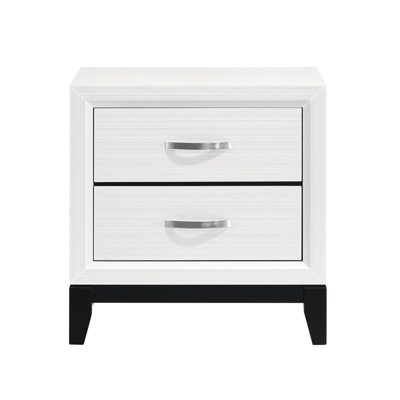 Davi Nightstand in Black/White - 1645WH-4