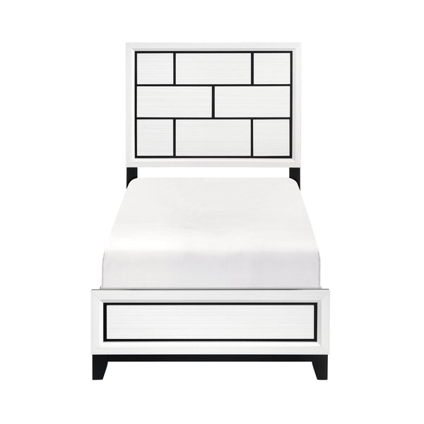 Davi Twin Bed in Black/White - 1645WHT-1