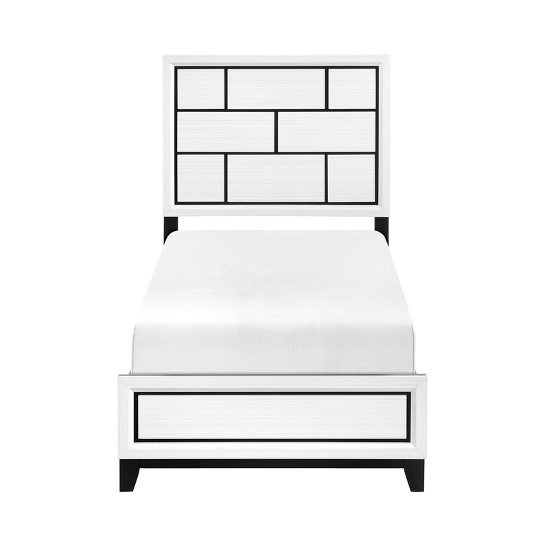 Davi Twin Bed in Black/White - 1645WHT-1
