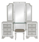 Avondale Vanity Stool in Gray/Gold/Silver/Champagne/Transparent - 1646-14