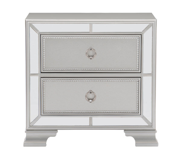Avondale Nightstand in Gray/Transparent/Gold/Silver/Champagne - 1646-4