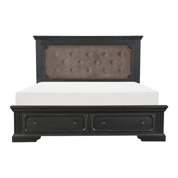 Bolingbrook Queen Platform Bed with Footboard Storage in Brown/Gray - 1647-1