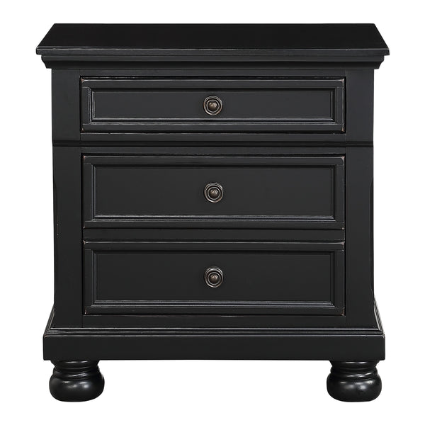 Laurelin Nightstand, Hidden Drawer in Black - 1714BK-4