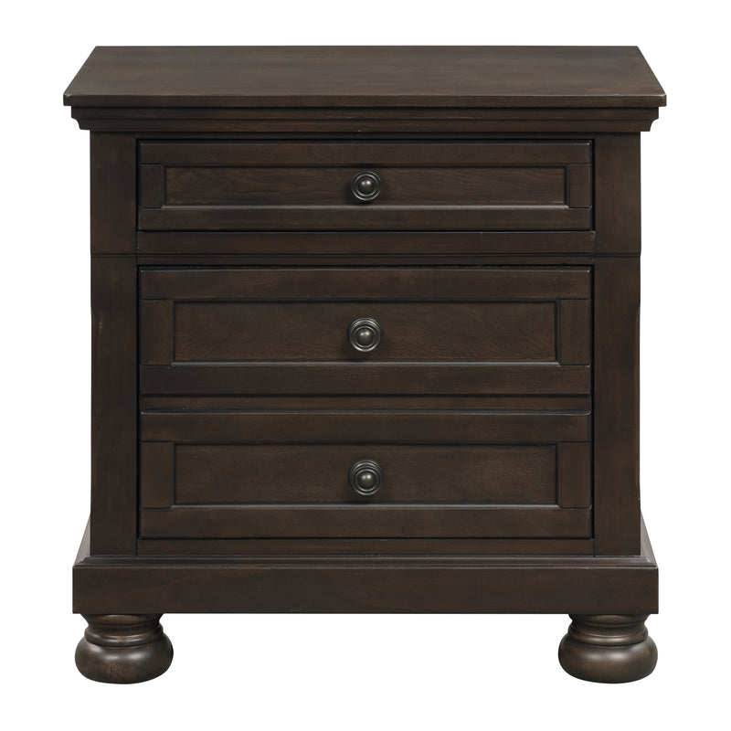 Begonia Nightstand with Hidden Drawer in Gray/Brown - 1718GY-4