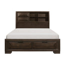 Chesky Eastern King Platform Bed with Footboard Storage in Espresso - 1753K-1EK