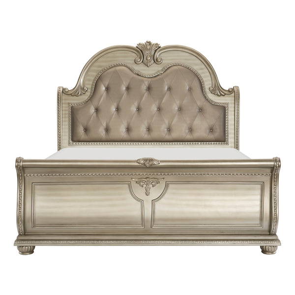 Cavalier Queen Bed in Gold/Silver/Champagne - 1757SV-1