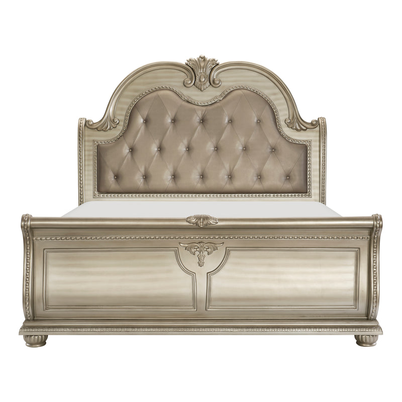 Cavalier Queen Bed in Gold/Silver/Champagne - 1757SV-1