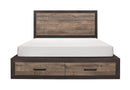 Miter Eastern King Platform Bed with Footboard Storage in Gray/Brown - 1762K-1EK