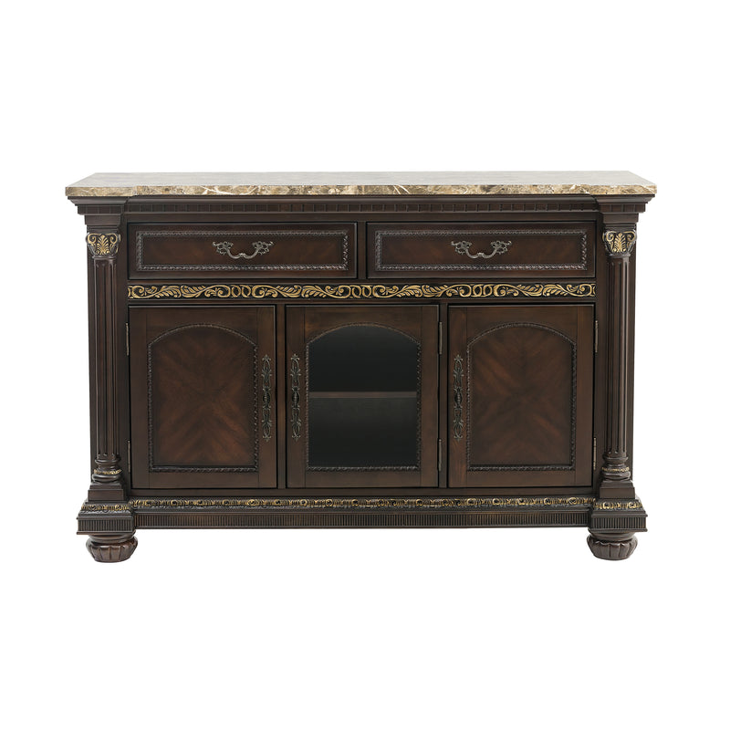 Russian Hill Server with Faux Marble Top in Cherry - 1808-40