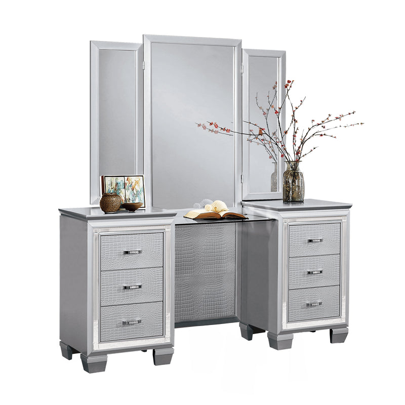 Allura (3)Vanity Dresser with Mirror in Transparent/Gold/Silver/Champagne - 1916-15*
