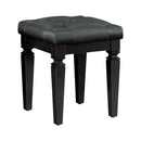 Allura Vanity Stool in Transparent/Black - 1916BK-14