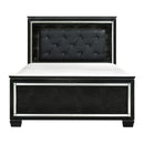 Allura (3)Queen Bed, LED Lighting in Black/Transparent - 1916BK-1*