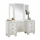 Allura (3)Vanity Dresser with Mirror in White/Transparent - 1916W-15*