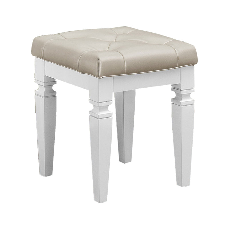 Allura Vanity Stool in White/Transparent - 1916W-14