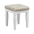 Allura Dressing Table Stool - White,Transparent