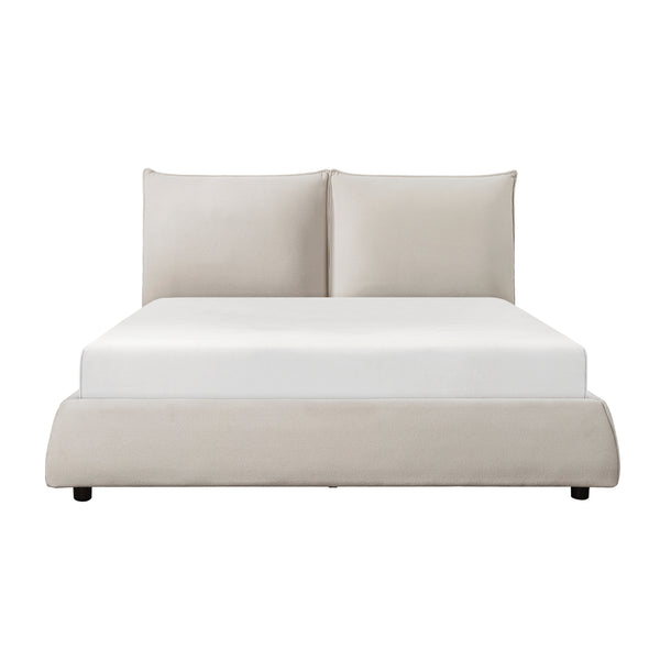 Linna Full Platform Bed in Beige - 1930F-1