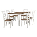 Dobson 7-Piece Pack Dinette Set in Cherry/White - 5894N-7P