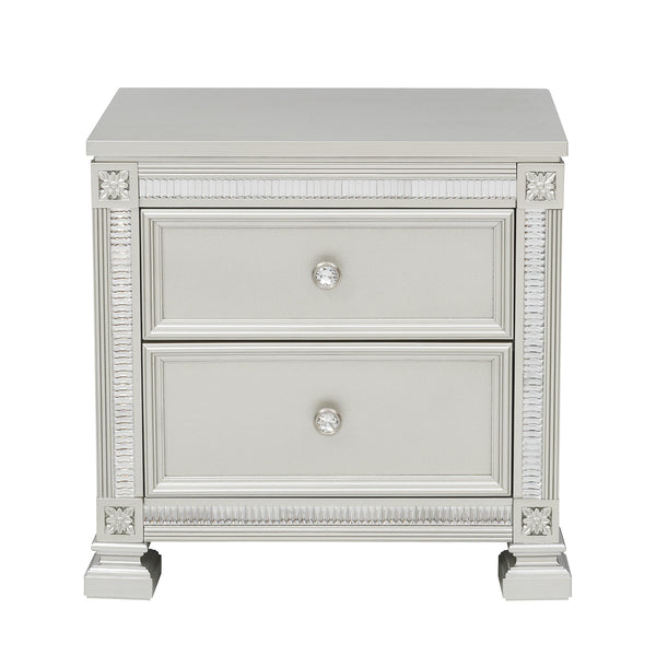 Bevelle Nightstand in Gray/Transparent/Gold/Silver/Champagne - 1958-4