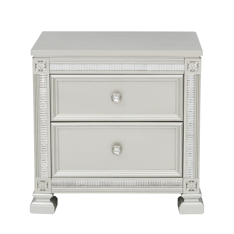 Bevelle Nightstand in Gray/Transparent/Gold/Silver/Champagne - 1958-4