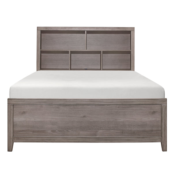 Woodrow Queen Platform Bed in Gray - 2042NB-1