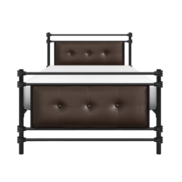 Jayla Twin Platform Bed in Brown/Black/Metal - 2050T-1