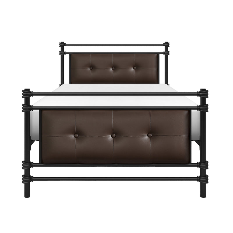 Jayla Twin Platform Bed in Brown/Black/Metal - 2050T-1