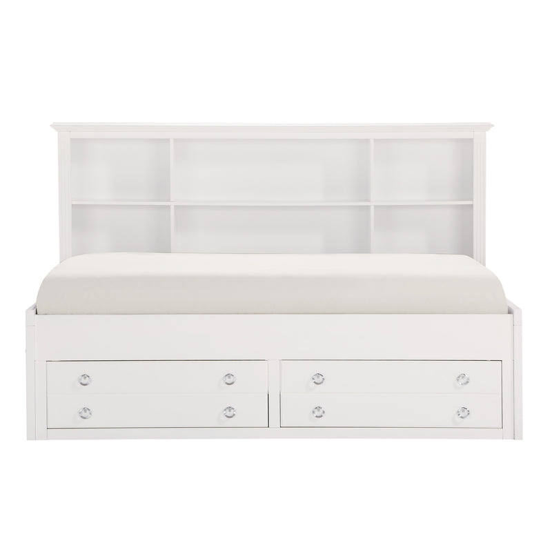 Meghan Twin Lounge Storage Bed in White - 2058WHPRT-1