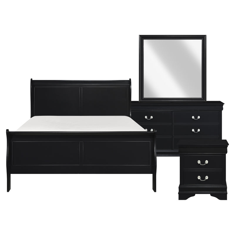 Mayville 4pc set (QB+NS+DR+MR) in Black - 2147BK-1*4