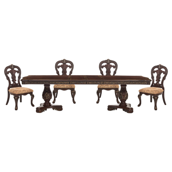Deryn Park 5pc Set (TB+4S) in Cherry/Metallic Accent - Traditional - 2243-114*5