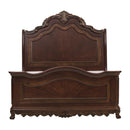 Deryn Park Queen Sleigh Bed in Cherry/Metallic Accent - Traditional - 2243SL-1