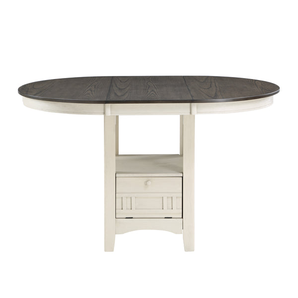 Junipero Round / Oval Counter Height Table with Storage Base in Brown/White - 2423W-36