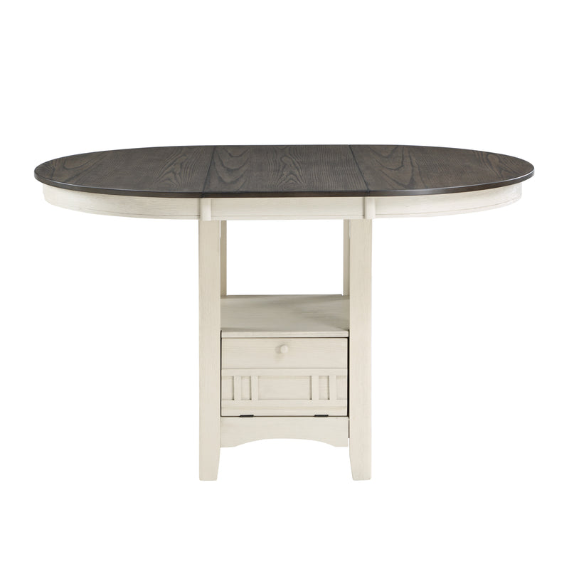 Junipero Round / Oval Counter Height Table with Storage Base in Brown/White - 2423W-36